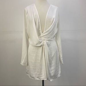 NWT Babyboo White Wrap Long Sleeve Mini Dress